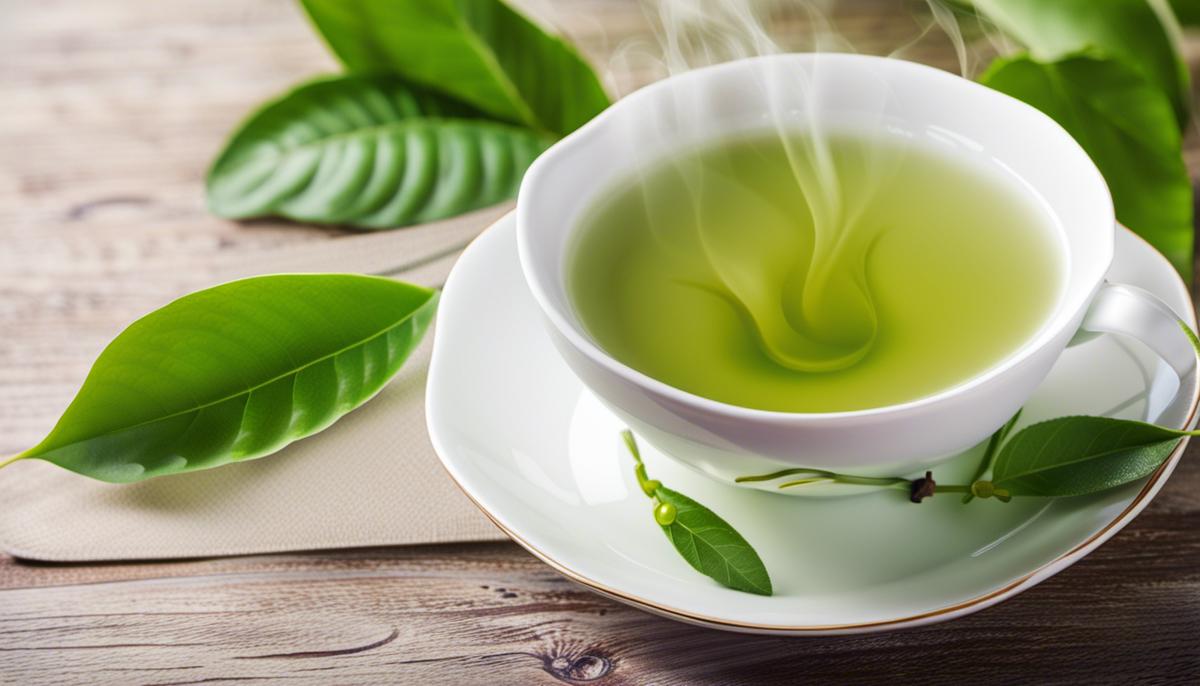 Effective Weight Loss with Green Tea: Lose Up To 10 Pounds Fast 4 A cup of green tea with steam rising from it, symbolizing the topic of green tea for weight loss.